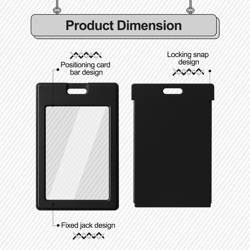 SOPHIYAYA 12 Pack Sliding ID Badge Holder - Vertical Hard