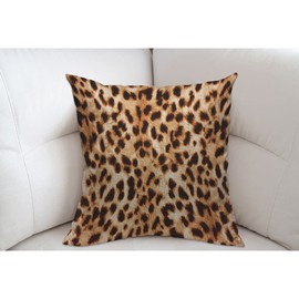 Mugod Leopard Spot Cushion Cover Throw Pillow Covers Spotted Skin Cheetah Animal Pillow Case for Men Women Decorative Home Sofa Chair Couch 45x45cm/18x18 Inch