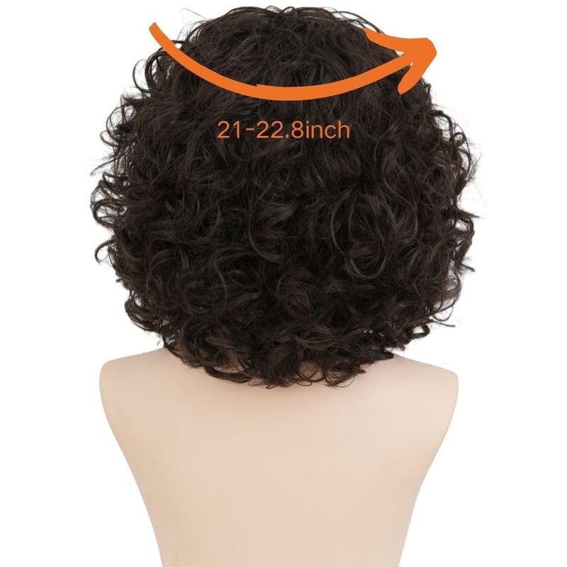 Dark Brown Short Curly Bob Wigs for Women Natural Wavy