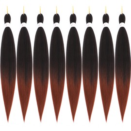 Braiding Hair Braids Hair Extensions, 26”Pre Stretched Braiding Hair Colour Braiding Hair 8Pcs Hair Extensions for Women Braids (26", 1B/350)