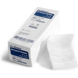 MediChoice All-Purpose Sponge, Non-Woven, Non-Sterile, Hypoallergenic, 3x3 Inch, White, 1314SPNG3501 (Case of 4000)