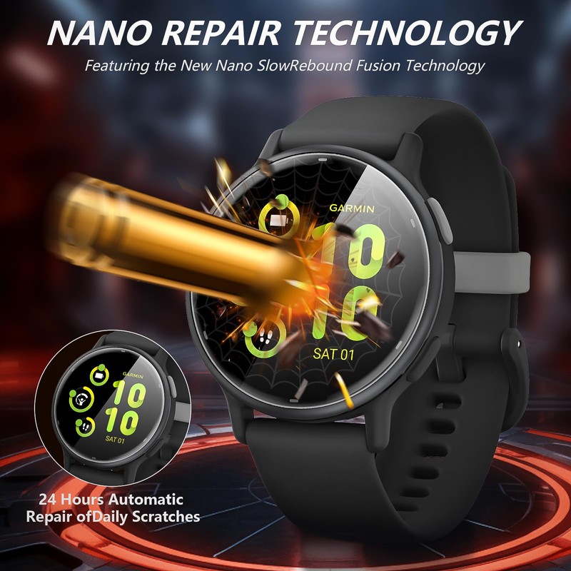 Suoman 6-Pack for Garmin Vivoactive 5 Screen Protector, Full Coverage