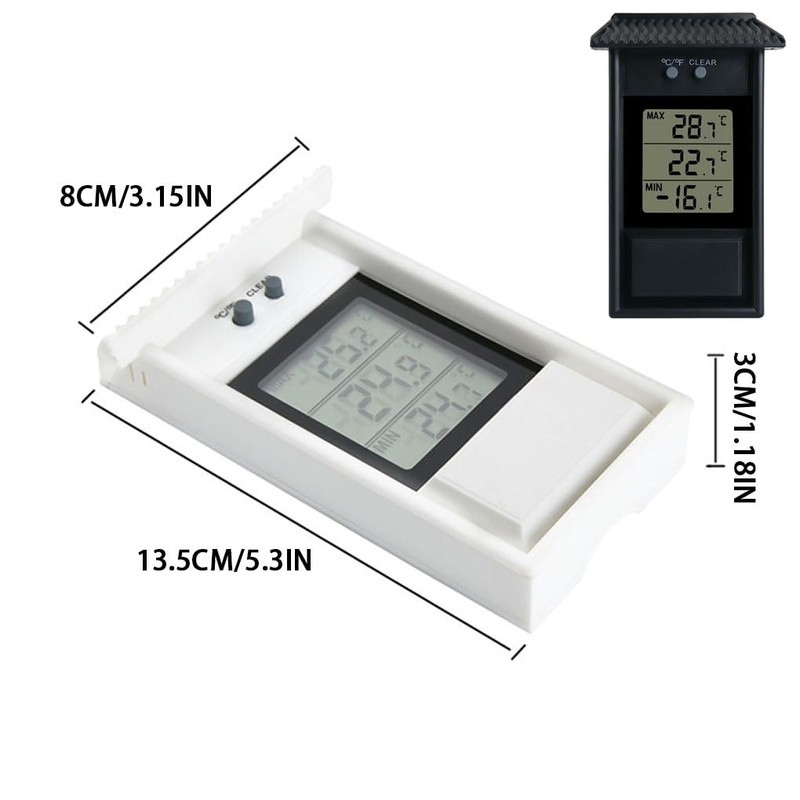 Garden Thermometer Outdoor Waterproof Digital Display Temperature Range 20-50 °C