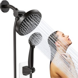 Jasinber Regaderas para Baño Combo de Cabezal de Ducha de Lluvia de Alta Presión de 6" Ducha de Mano,Regadera de Telefono con Manguera de 1,5 Metros y