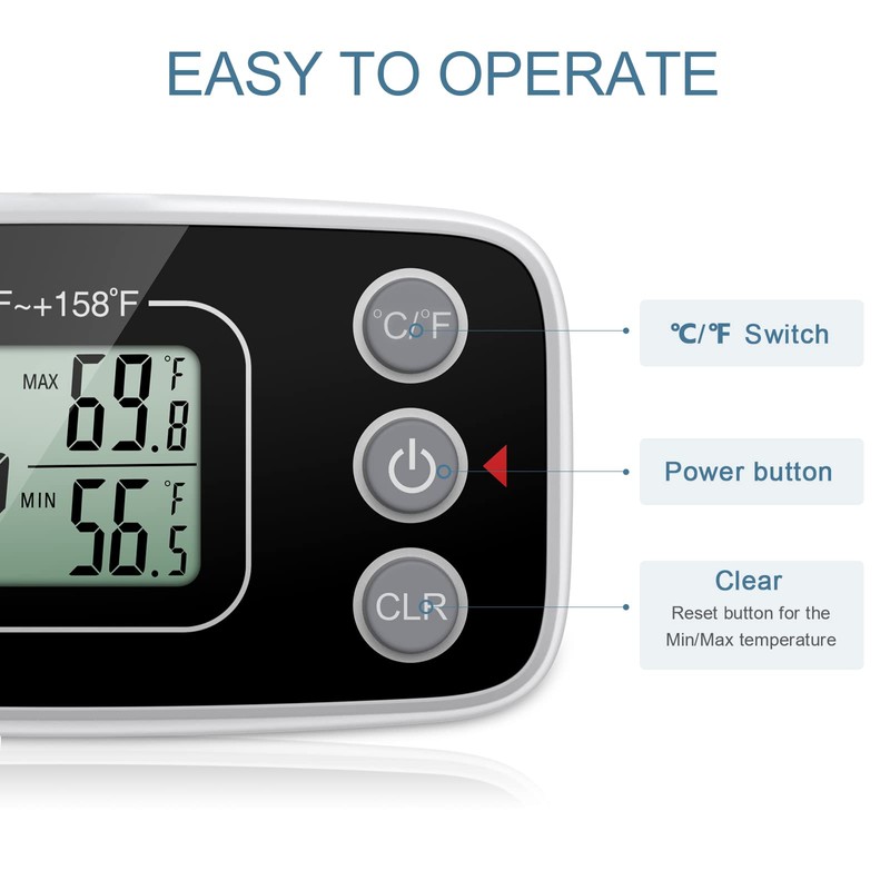 Thermometer Hygrometer Ankilo Digital Fridge Thermometer Freezer Thermometer Wireless Indoor