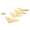 Dophee 4Pcs 2.5" Brass Flat Corners Bracket, Retro Table Corner