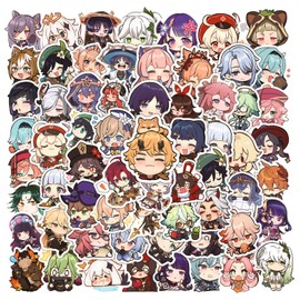 100 Packs Anime Genshin Impact Stickers Water Bottles Laptop Phone Motorcycle Computer Guitar Skateboard Hydroflasks Game Vinyl Sticker Waterproof Aesthetic Trendy Decals for Teens Girls Adults