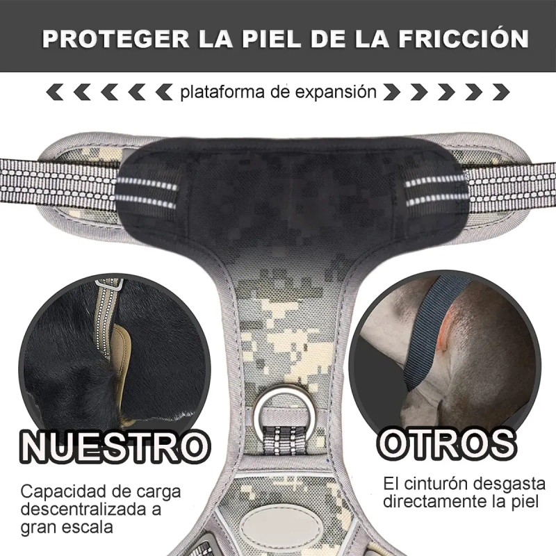Chaleco Táctico Para Perro Grande Pechera K9 Ajustable