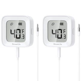 GoveeLife Alarma de Termómetro para Congelador Paquete de 2, Sensor Monitor Inteligente de Temperatura Bluetooth para Refrigerador Hot Hub, Rango de  
