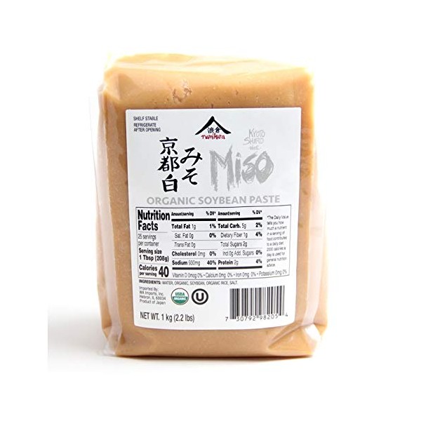 Kyoto Shiro White Miso Paste Aged 3 Months by Namikura Miso Co 1 kg (2.2 lbs)