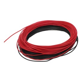 Partuto 1 Set 26AWG Universal Ground Wire Car Radio, Automotive, Car Speakers Power Wire Fully Insulated& Soft Touch Jacket TC Black,Red 49FT Black+49FT Red
