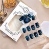 TBRZTR Dark Blue Press on Nails Short Square Nails Stars