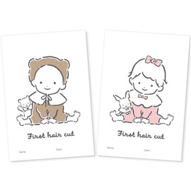 First Cut, First Cut Art Card, Art Card, Fetal Hair, Baby, Commemorative, Fetal Hair Art, Card, Cute Art Card, For Children, Girls, Boys, 0, 1, 2, 3 Years, Present, Kids (Ribbon, Postcard Size)