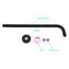 12 Inch Shower Arm with Flange,Stainless Steel 90 Degree Rain