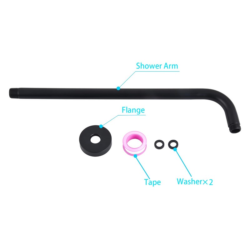 12 Inch Shower Arm with Flange,Stainless Steel 90 Degree Rain