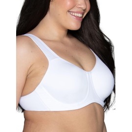 Vanity Fair High Impact Sports Bras for Women, Breathable, Moisture Wicking, Non Padded Cups up to DDD, White, 36C