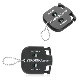 FUZVOL 2 Pack Golf Stroke Counter, Mini Black Golf Counter, Golf Score Keeper with Dial Reset Tool Key Chain for Outdoor Sport Scoreboard Games and Golf Accessories