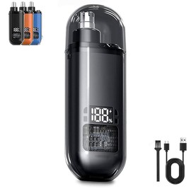 Painless Nose Hair Remover, Ipx7 Waterproof Electric Portable Nose Hair Shaver,Rechargeable with Dust Protection Cap, Easy Cleaning Comfort - Color: Black