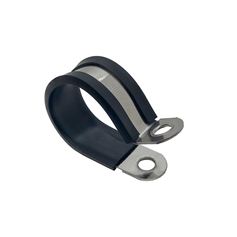 Lumonic 36 mm pipe clamps with rubber insert, stainless steel