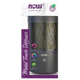 NOW Essential Oils, Metal Touch Ultrasonic Aromatherapy Oil Diffuser, Extremely Quiet and Heat Free, Color Changing LED