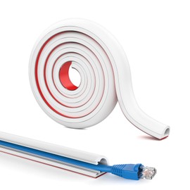 UOMTFAI Wall Cord Hider 78 Inch, Self Adhesive Cable Hider Cord Cover for Wires, Flexible Wire Cover Cable Raceway for Cord Management W0.59 H0.39in White