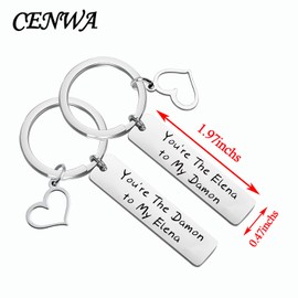 CENWA Vampire Fans Gift You're The Elena to My Damon Keychain Set Couples Gift (You're The Elena K)