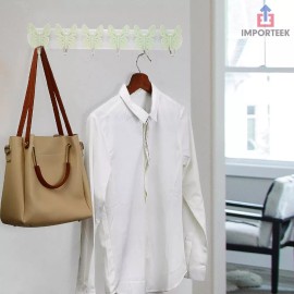 Importeek Perchero Pared Ganchos Ropa Toallas Llavero Baño Mariposas