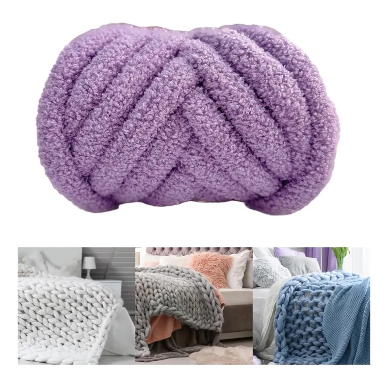 Hilo De Lana Grueso, Hilo De Punto Para Brazo, Violeta