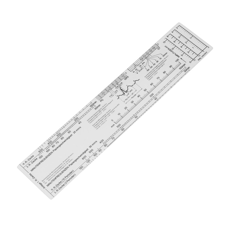 4X Essential EKG Ruler Pocketcard in English