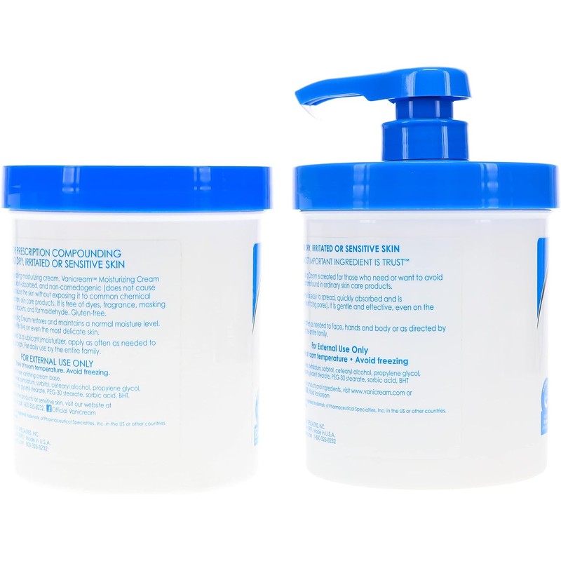 Vanicream Moisturizing Skin Cream with Pump Dispenser Plus Bonus Jar