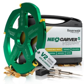 Bayerwald NeoCarver 5 Vision V2 - Carbide Milling Disc for Wood - Aluminium Wood Carving Cutter for Angle Grinders for Cuting, Grinding, Roughing and Much More - Diameter 115 mm x 22.2 mm / 5 Teeth