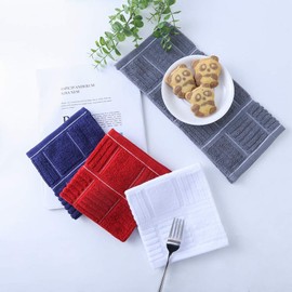 Glynniss Kitchen Dish Cloths for Washing Dishes, Cotton Dish Rags for Drying Cleaning, Pack of 8 Dishcloths (Grey, 12x12 inches)