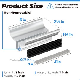 3" Chrome Frameless Shower Door Handle with Metal Strike, U Channel Door Frame with Clear Polycarbonate & Magnet for 1/8" 3/8" 5/32" 3/16" and 1/4" Thick Glass Shower Door,Frame&Frameless Shower Doors