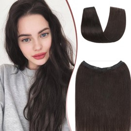 SEGOHAIR Wire Hair Extensions Human Hair 12 Inch 80g Straight Invisible Wire Extensions Natural Black Remy Human Hair Perfect for Added Length and Volume