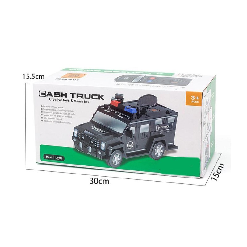 Kids Piggy Bank Music Light Simulating Armored Car Coin Bank