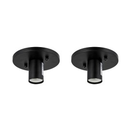Sunlite 41606 Decorative Lamp Holder Light Fixture, 2-Pack, Medium Base (E26), 60 Watt Max (Bulb Not Included), Indoor Use, Steel Construction, Matte Black Finish, ETL Listed for Damp Location Use