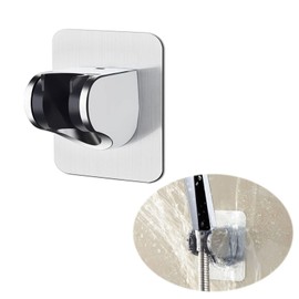 LightBeacon Hand Shower Holder, Adjustable Shower Holder, 45° Adjustable Shower Head Holder, Shower Head Holder, No Drilling, for Hand Shower or Shower Head, ABS Plastic, Silver