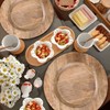 Lightnpro Natural Wood Dinner Plates for Eating Wooden Round Charcuterie
