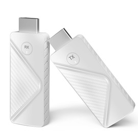 Wireless HDMI Transmitter and Receiver, Portable 2.4G/5G Wireless HDMI Extender Kit for Video and Audio to Monitor from Laptop/PC/TV Box/Projector (White) (30m)