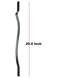 HZIU 51 Pack Deck Balusters 29.5 Inches Metal Deck Spindles with Screws Black Balusters Iron Deck Spindles， Wave Arc Baluster for Outdoor Stair Deck Porch