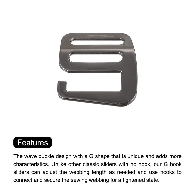 sourcing map Metal Webbing Strap 0.98 Inches 25 mm G-Hook