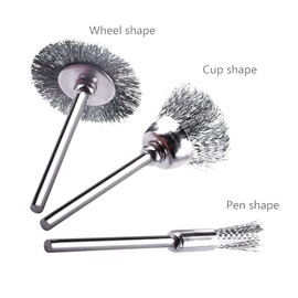 Luo ke 60 Pcs Wire Brushes Kits - 1/8" Shank Stainless Steel Brush Wheel Cleaning End Brushes for Dremel Rotary Tool