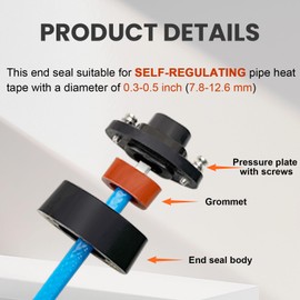 MAXKOSKO End Seal for Self-regulating Heating Tape with a Diameter of 0.3-0.5 inch (7.8-12.6 mm), Ensures Safe and Reliable Operation