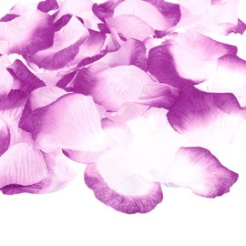 PATIKIL Artificiales Rosa Pétalos, 2000uds Falso Flores Seda Pétalo Decoración Suministros para Romántica Noche Boda Fiesta Evento Decoración, Púrpura Blanco