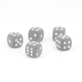 WeLoveBeads W6 Cube (16 mm) in Blue Transparent/White Matte Dots - Made in Germany - Pack of 5