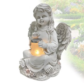 Tuzsocr Angel Garden Figures Solar Grave Lights for Outdoors, Weatherproof Grave Decoration for Cemetery Outdoor Garden Decoration