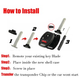 Unbranded 2X For Honda Ridgeline Civic Pilot Car Key Fob Case 3B 2006 2007 2008 2009 2010