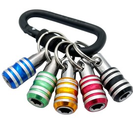 Saipor 5pcs 1/4inch Hex Shank Keychain Screwdriver Bits Holder Set Extension Bar Quick Change Drill Screw Adapter Screw Bit Holder for Drill
