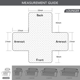 Neween Water-Resistant Recliner Chair Covers, Recliner Cover Non-Slip Dog Chair Slipcover Furniture Protector Washable Slipcover with Pocket, Elastic Straps for Pets, Dogs (Blue)