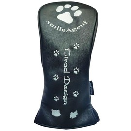Golf sahc1741 Smile Agent Paw Embroidered Paw Series Driver Fairway Utility Head Cover (Black, Utility)